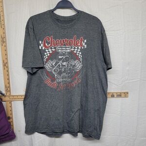 Chevrolet Built for Speed Graphic T-Shirt Mens XL‎ Grey GM Licensed Engine Tee